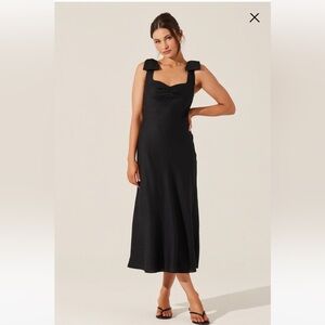 49. Astr the label $169 Kateleya Bow Detail Midi Dress in black